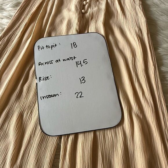 ASOS DESIGN crinkle tea jumpsuit with puff sleeve in stone - Picture 8 of 8